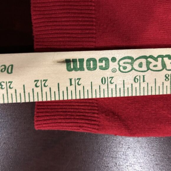 Kenneth Cole Reaction Sweater Cardigan Red Ruffle Button Size M Long Sleeve - Picture 4 of 10